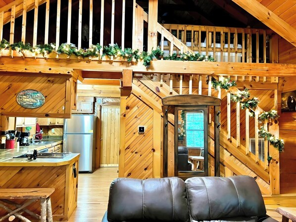 Interior - Cozy Cabin w/ 2 King Beds, Fireplace, Hot Tub, Foosball, Arcade and BBQ! (Sevierville)