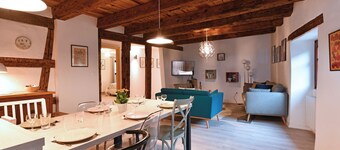 Large gîte in historic Alsatian half-timbered house for 12/14 people