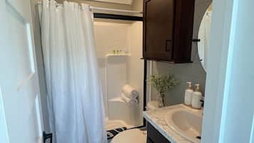 Hair dryer, towels