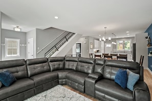 Smart TV, fireplace, video games