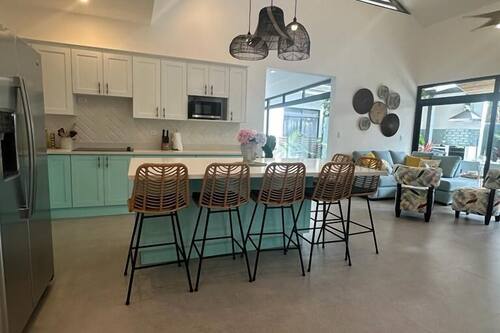 Family House, 3 Bedrooms, Private Pool, Garden View | Private kitchen | Full-size fridge, microwave, stovetop, cookware/dishes/utensils