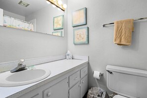 Shower, hair dryer, towels - OCN B203- Second floor ocean views! (New Smyrna Beach)