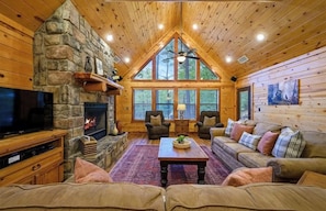 Smart TV, fireplace, video games