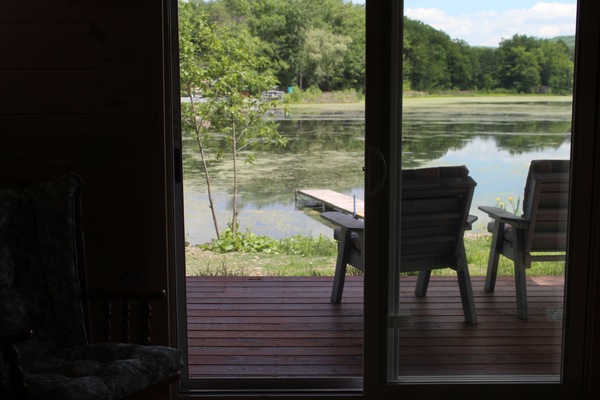 Beautiful sliding glass doors with screen and lake view/access.