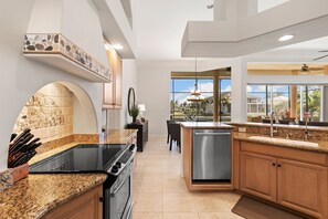 Fridge, microwave, oven, stovetop - This waterfront home on Marco Island is the perfect vacation destination for families or groups. (Marco Island)
