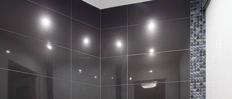 Douche, articles de toilette (gratuits), séchoir à cheveux
