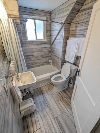 Hair dryer, towels, soap, shampoo. Gladstone Loft: Bright & Cozy 1-Bedroom Stay
