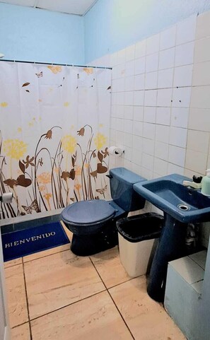 Shower, towels, soap, toilet paper - Villalobos Hotel (Managua)