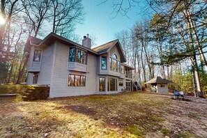 Exterior - Lakefront home with private outdoor sauna, dock, firepit, wood fireplace & patio (Hazelhurst)
