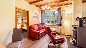 Fernseher, Kamin, Tischtennisplatte, Stereoanlage