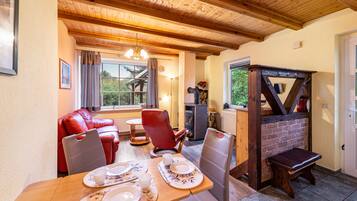 Fernseher, Kamin, Tischtennisplatte, Stereoanlage