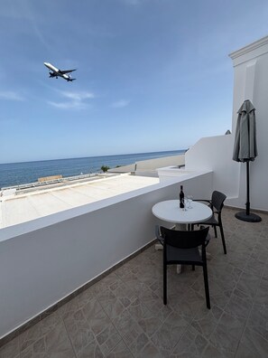 Senior Double Room, 1 Double Bed | Balcony view - Tarelis Beach Apartments & Studios (Santorini)