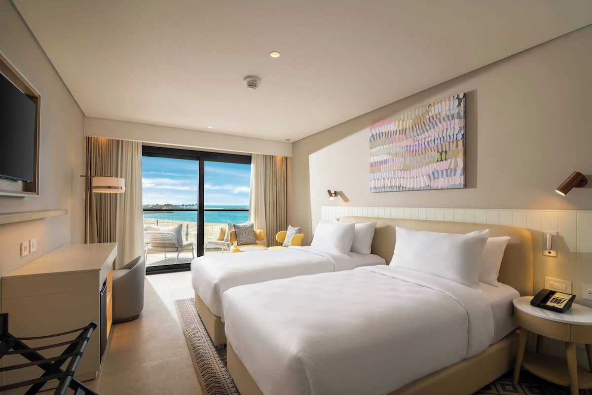 Room, 2 Twin Beds, Sea View | Minibar, in-room safe, soundproofing, iron/ironing board