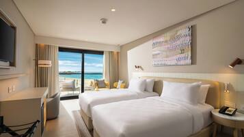 Room, 2 Twin Beds, Sea View | Minibar, in-room safe, iron/ironing board, free cribs/infant beds