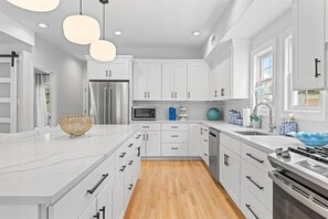 Fridge, microwave, oven, stovetop - Steps to Beach - Luxe 5BR OC Home w/ Hot Tub! (Ocean City)