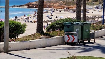 Ligstoelen aan het strand