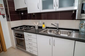 Apartemen Basic, 1 Tempat Tidur Double dengan tempat tidur Sofa | Dapur pribadi | Lemari es besar, microwave, oven, dan mesin pencuci piring