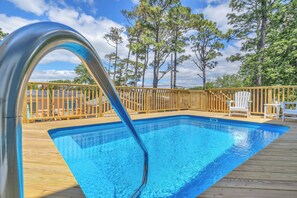 Pool - Trottin’ To Paradise: Charming, Spacious Rental with Private Pool (Oak Island)