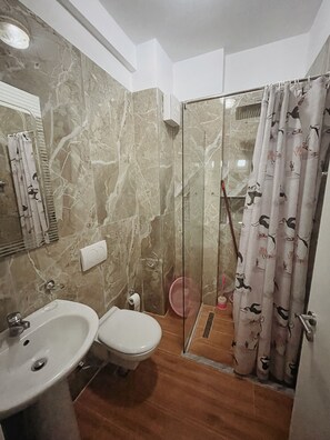 Haartrockner, Bidet, Handtücher, Seife