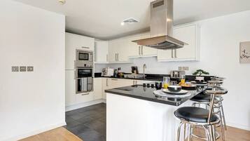 Fridge, microwave, oven, toaster