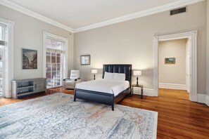 1 bedroom, desk, iron/ironing board, travel cot