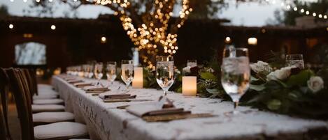 Outdoor banquet area