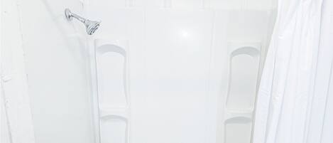 Standard Room, 2 Queen Beds, Non Smoking | Bathroom | Shower, free toiletries, towels