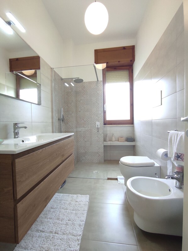 Dusche, Haartrockner, Bidet, Seife
