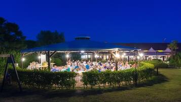 Outdoor banquet area