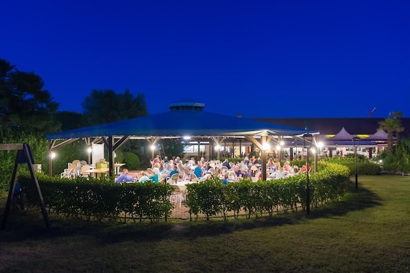 Outdoor banquet area
