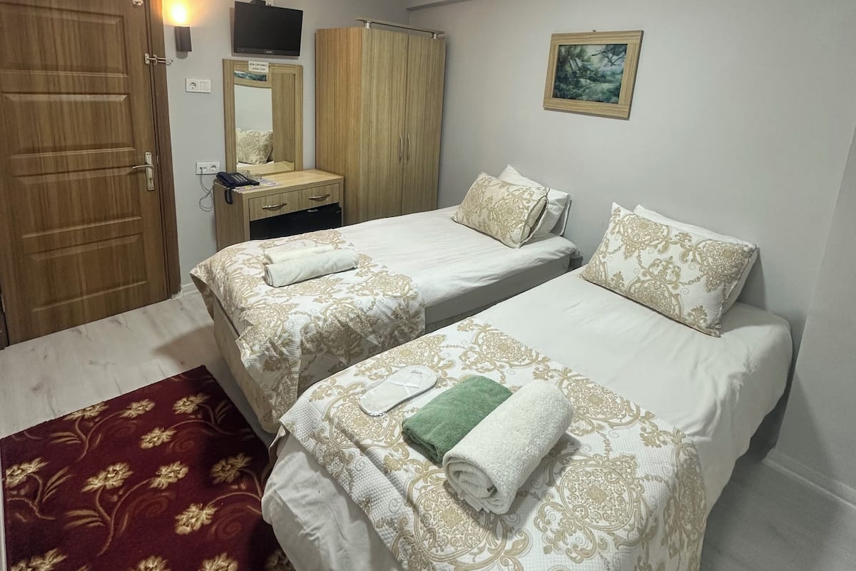 Klassieke Twin kamer | Een minibar, een laptopwerkplek, verduisterende gordijnen