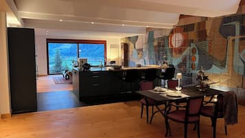 Apartment, 1 Schlafzimmer, Terrasse, Gartenblick | Wohnbereich