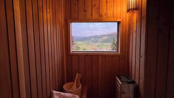 Apartment, 1 Schlafzimmer, Terrasse, Gartenblick | Sauna