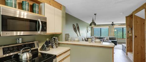 Microwave, oven, stovetop, dishwasher