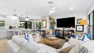 Smart TV, books, stereo