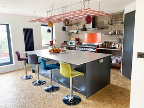 Apartment | Private kitchen | Fridge, microwave, oven, stovetop - Luxurious Designer Penthouse - Grand Bay Views (Poole)