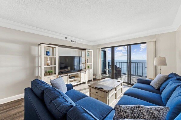 TV, offices - Luxe Oceanfront Escape | Private Balcony | Wet Bar (Ocean City)