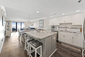 Fridge, microwave, oven, stovetop - Luxe Oceanfront Escape | Private Balcony | Wet Bar (Ocean City)