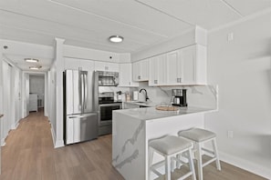 Fridge, microwave, oven, stovetop - Luxe Oceanfront 1BR | Pool, Hot Tub, Sun Deck (Ocean City)