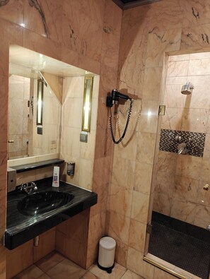 Royal Suite | Bathroom | Shower, hair dryer, towels, soap - Hotel Viki (Vienna)
