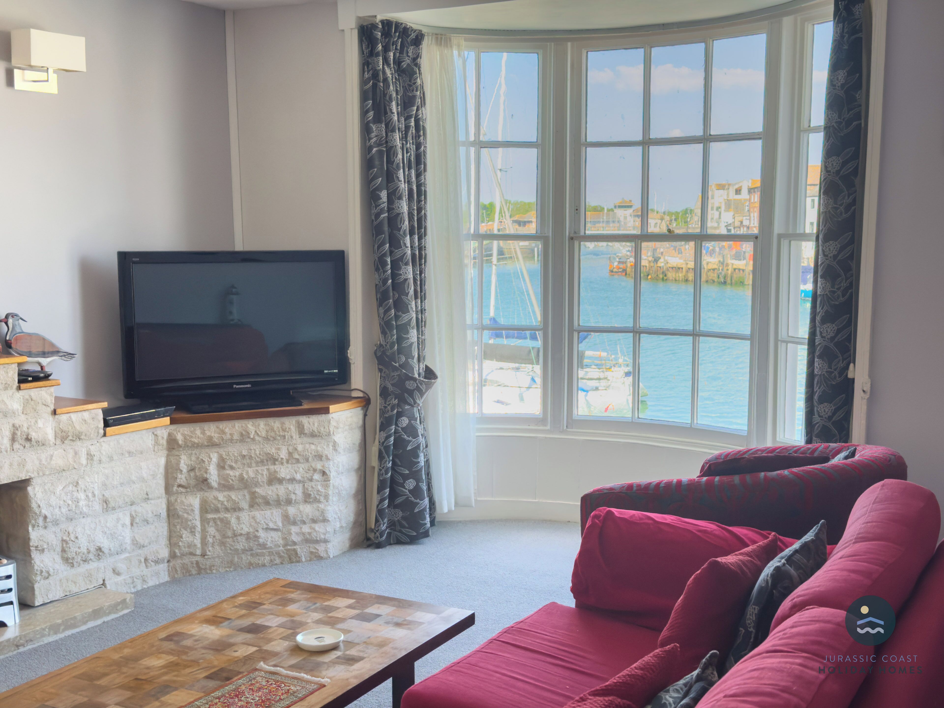 TV, DVD player, books