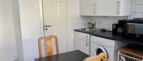 Apartment | Private kitchen | Fridge, microwave, oven, stovetop