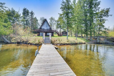 Upper Peninsula Lakefront A-Frame Cabin w/ Dock
