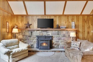 Smart TV, fireplace, video games