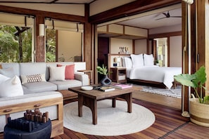 Grand Bungalow, Ocean-view | Premium bedding, minibar, in-room safe, laptop workspace