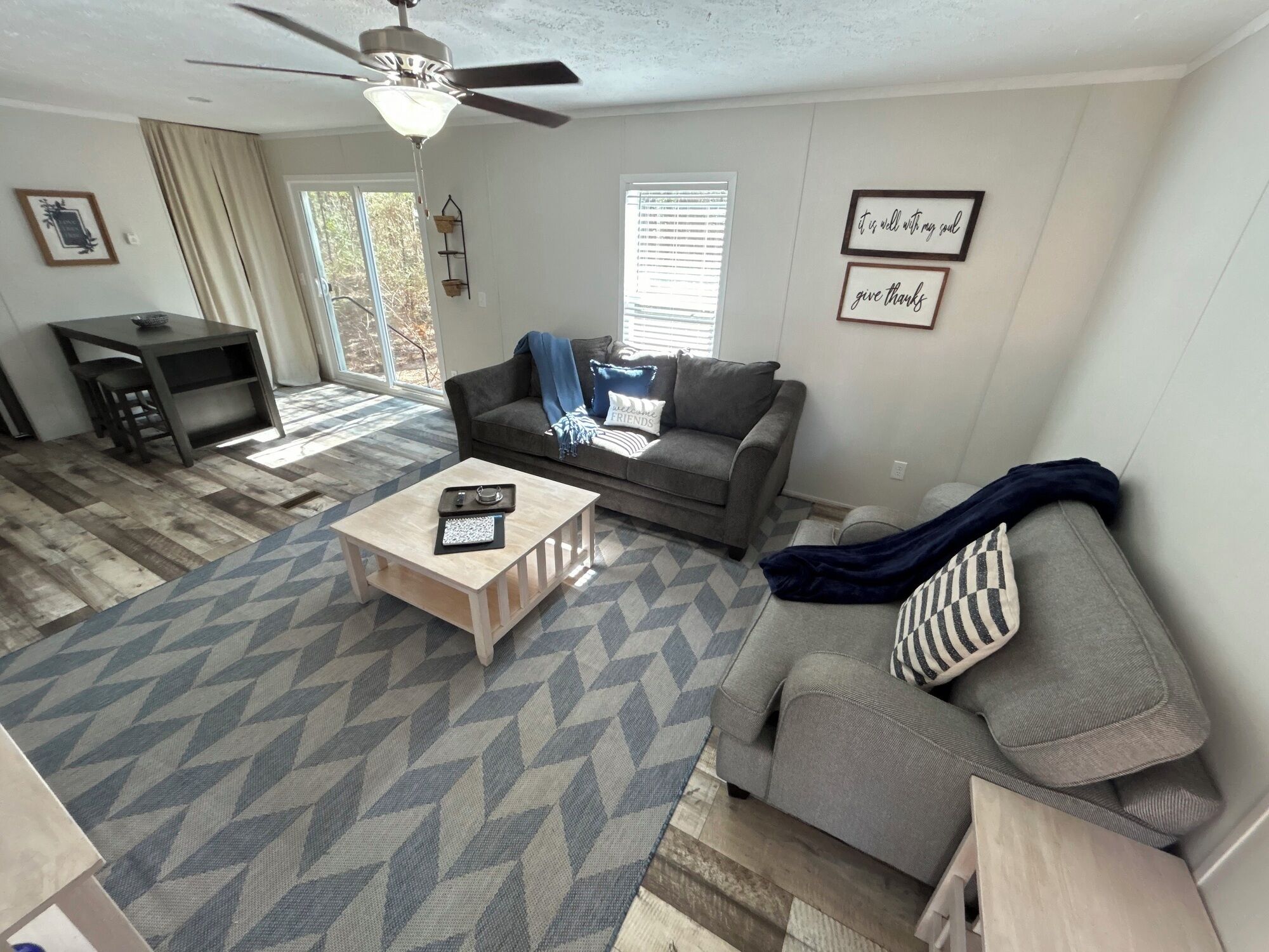 Televisión y chimenea 