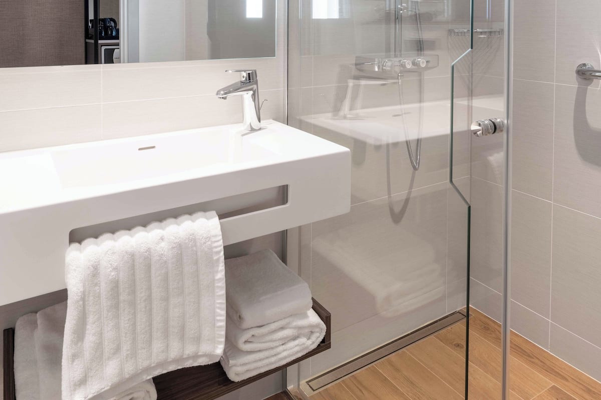 Family Room | Bathroom | Shower, free toiletries, hair dryer, towels