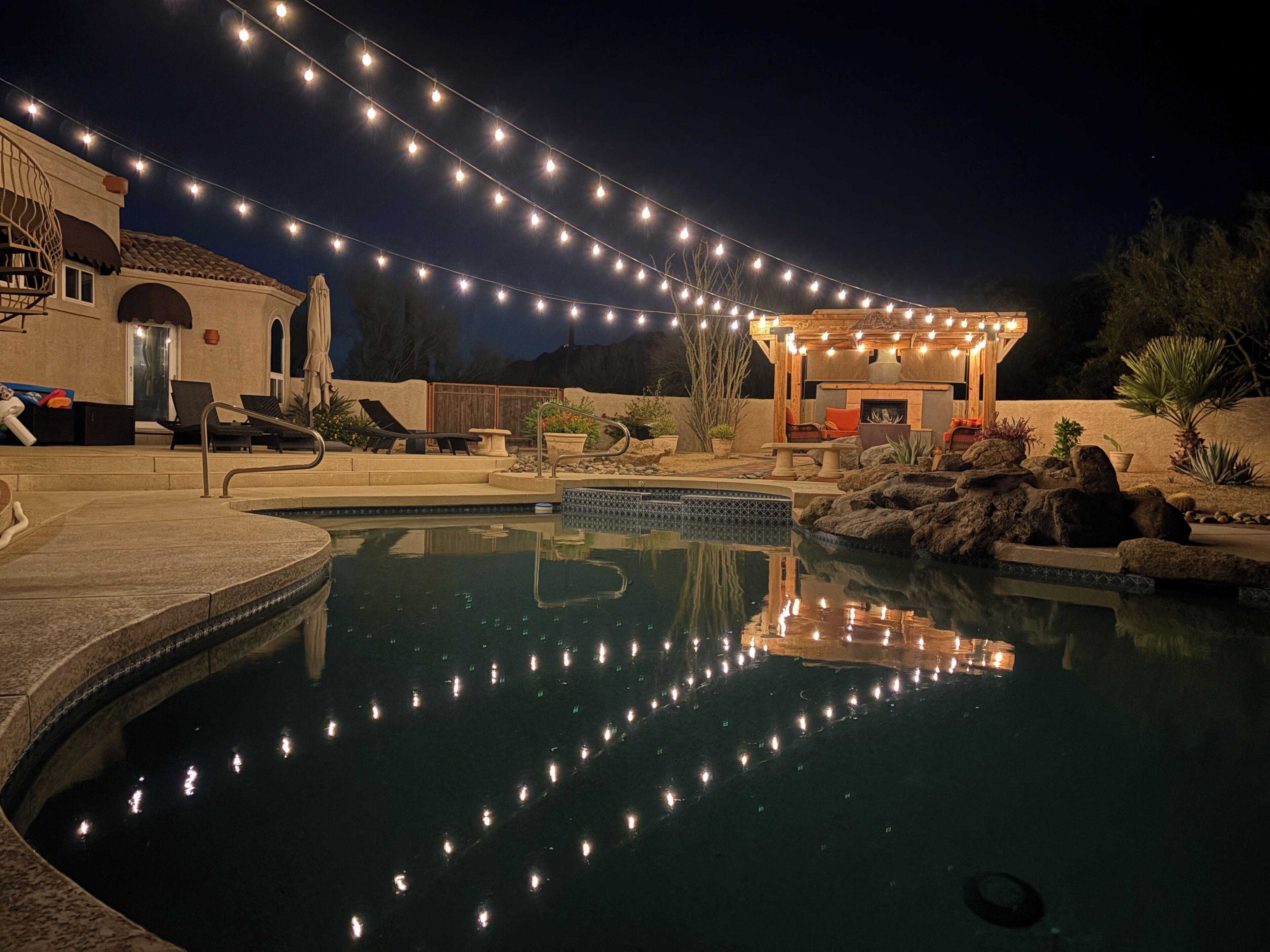 Piscine extérieure, piscine chauffée