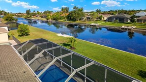 A heated pool - Villa Cape Vida - Brand new 4-bedroom electric-heated pool home on canal - SWFL Rentals (Cape Coral)