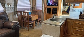 Short walk to the beach! This camper & cabin offer a perfect getaway!